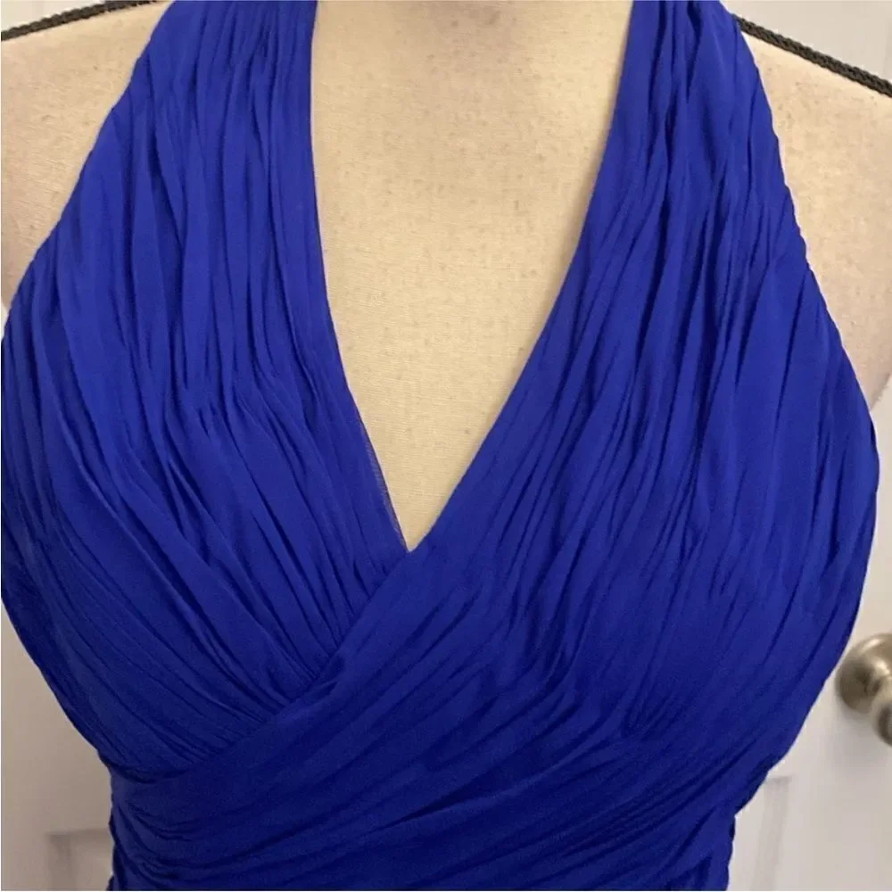 Alfombre Roja Elegant Blue Halter Dress, M